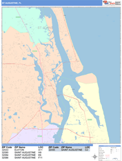 St. Augustine Digital Map Color Cast Style
